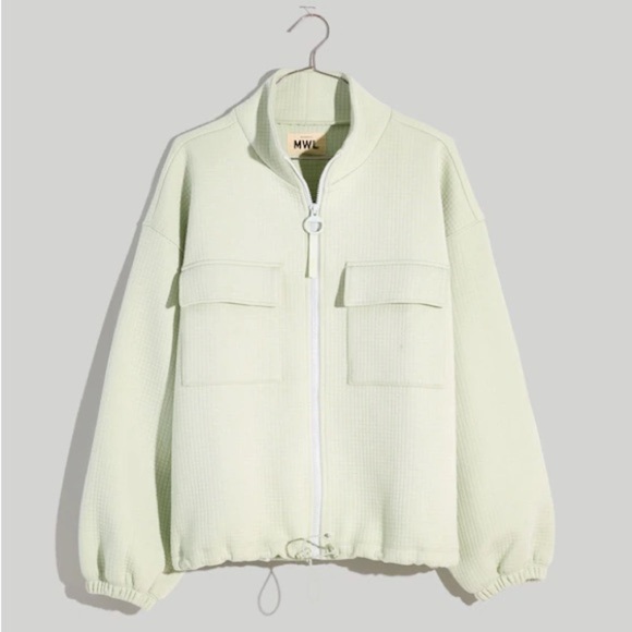 Madewell MWL Quilted Jacquard Zip Jacket in Iced Mint - SMALL - Picture 3 of 12